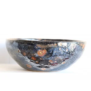Black soup bowl with vanadium lustre